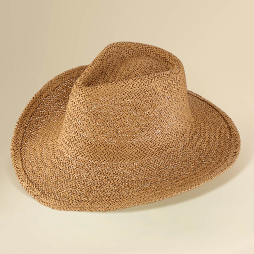 Lightweight Breathable Woven Western Summer Fedora Sun Hat - Picture 2 of 3